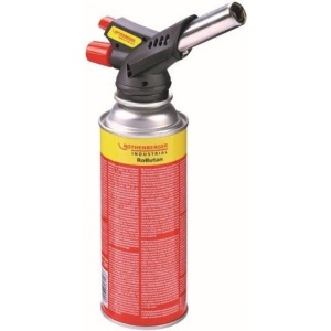 Arzator cu gaz, Rothenberger Industrial + 2 butelii gaz RS220, pentru lipirea materialelor moi - Img 1