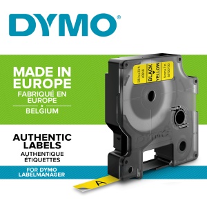 Banda etichete DYMO LabelManager D1 9mm x 7m negru galben S0720730 40918 - Img 2