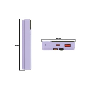Baterie externă Tellur 10000mAh, USB-C + Lightning cabluri incorporate, QC3.0, PD, mov - Img 7
