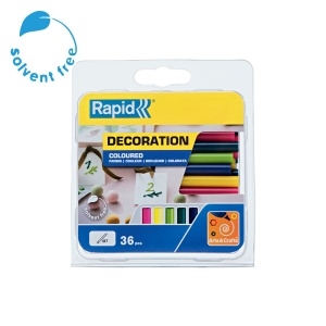 Baton silicon Rapid Decoratiuni Fun to Fix color Modern (albastru, galben, roz, verde si vernil), Universal, O7mm x 90mm, baza EVA, 36 buc blister 5001426 - Img 2