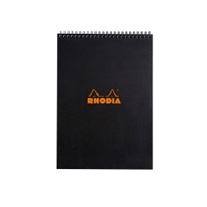 Blocnotes A4, spirală 80 file, Rhodia Classic, black