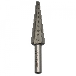 Burghiu în trepte, canale drepte, HSS 4-12MM, 9 trepte
