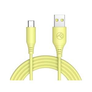 Cablu silicon Tellur USB to Type-C, 3A, 1m, galben - Img 1