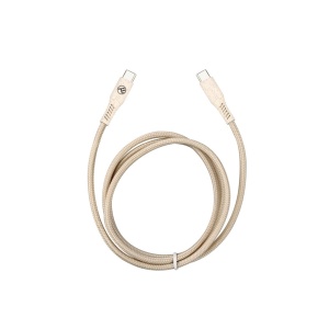 Cablu Tellur Green Type-C to Type-C, 3A, PD60W, 1m, nailon, crem - Img 1