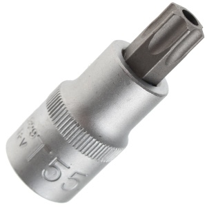 Capat cheie tubulara 1/2" cu varf Torx cu gaura TT55, lungime 100 mm - Img 1
