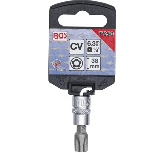 Capat cheie tubulara BGS 1/4" cu varf TorxPlus cu gaura 5 colturi, TS50 - Img 2