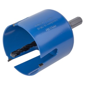 Carota universala completa Wolfcraft 3882000, diametru 68 mm, cu burghiu de centrare HM cu diametrul de 8 mm si tija hexagonala - Img 1