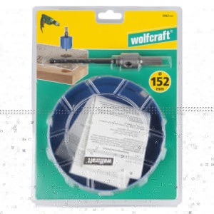 Carota universala completa Wolfcraft 5962000, diametru 152 mm, cu burghiu de centrare HM cu diametrul de 8 mm si tija hexagonala - Img 3