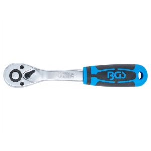 Cheie cu clichet reversibila 1/4", dantura fina, BGS - Img 2