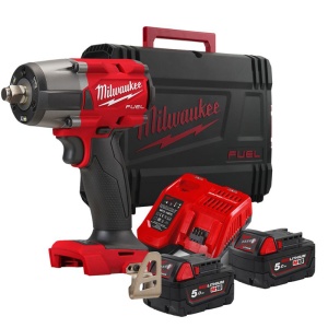 Cheie de impact M18 FUEL™ ½″ cu inel de fixare Milwaukee M18 FMTIW2F12-502X, alimentare cu acumulator - echipat