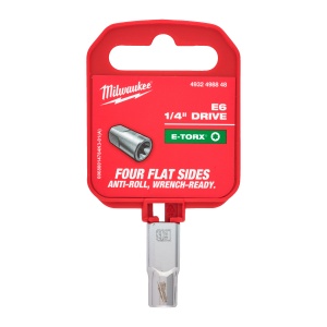 Cheie tubulara cu patrat 1/4" cu bit profil extern Milwaukee Torx E-TX E6 - Img 2