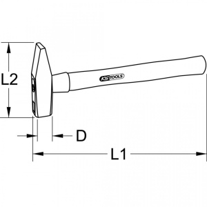 Ciocan pentru lacatus cu coada din lemn de Hickory, KS TOOLS, 1500 g - Img 6