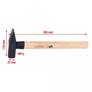 Ciocan pentru lacatus cu coada din lemn de Hickory, KS TOOLS, 500 g - Img 2
