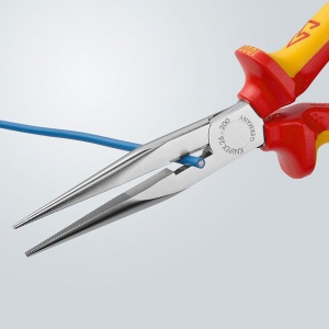 Clește cu cap semirotund cu tăiș, patent cu cioc angular, mânere multicomponent testate VDE KNIPEX - Img 5