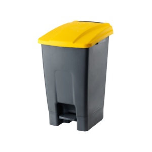 Coș de gunoi reciclare selectivă cu pedală 70 L corp gri capac color - Img 4