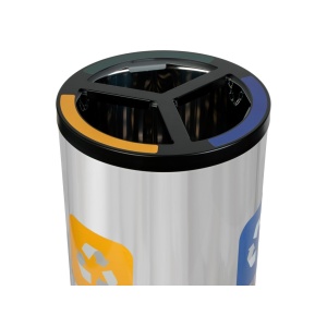 Coș inox colectare selectivă 3 compartimente 3 x 25 L - Img 5