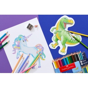 Creioane colorate hexagonale unicorni Faber-Castell 10 + 3 culori /set - Img 5