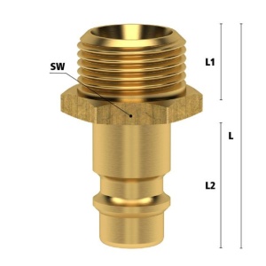 Cupla rapida standard tata Ludecke ES_38_NA, DN 7.2, filet exterior G 3/8" - Img 2