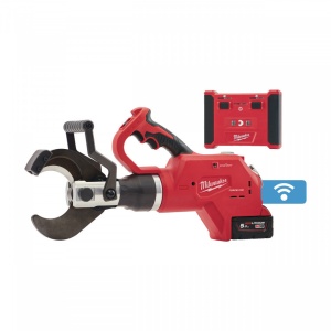 Cutter hidraulic pentru cablu + telecomanda cu acumulator Milwaukee M18 HCC75R-502C, taie cablu Al/Cu ∅ 75 mm, livrat cu acumulatori, valiza