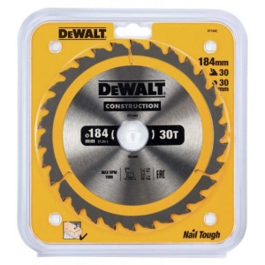 Disc Dewalt DT1942 pentru fierastrau circular, D 184x30x2.6 mm, 30 dinti, pentru utilizare universala, seria Dewalt Construction - Img 2