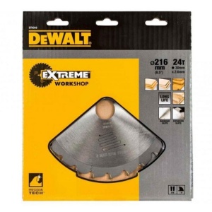 Disc Dewalt DT4310 pentru fierastrau circular, D 216x30x2.6 mm, 24 dinti, pentru taiere rapida, seria Extreme - Img 2