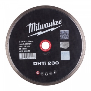 Discuri diamantate DHTi Milwaukee, viteza TURBO in placi ceramice (Diametru interior disc (mm): 22.23, Tip: DHTi 230, Diametru disc (mm): 230, Înălțime segment (mm): 8)