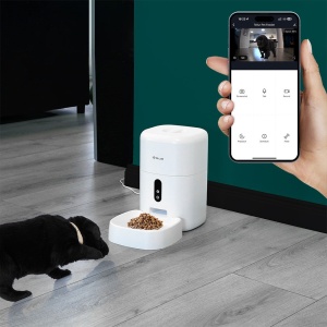 Dispenser hrană animale WiFi Tellur Smart, Cameră UltraHD, 4L, Alb - Img 5