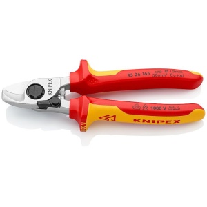 Foarfeca de taiat cablu, cu arc, izolata la 1000 V, KNIPEX, 165 mm