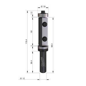 Freze de profil cu sablon si taiere la nivel cu cutite din carbura interschimbabile Milwaukee S12, 19/110mm - Img 2