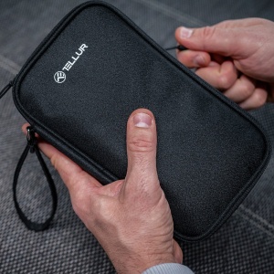 Geantă Tellur pentru organizare cabluri și accesorii, 21 x 12,5 x 6 cm, poliester, negru - Img 10