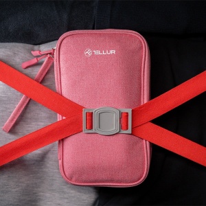 Geantă Tellur pentru organizare cabluri și accesorii, 21 x 12,5 x 6 cm, poliester, roz - Img 10