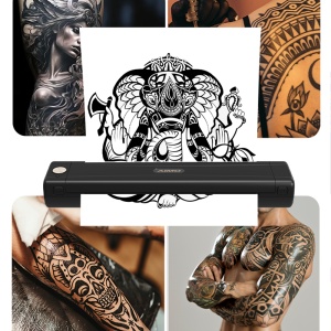 Imprimanta termica portabila A4 AIMO M08E-WS, Printare sabloane tatuaj, conectare Bluetooth sau Type C, acumulator Li-Ion 1200 mAh, compatibila IOS, Android, MAC sau Windows - Img 3