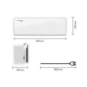 Incalzitor electric de perete, Trotec, monofazat cu ventilator si telecomanda/termostat digital, tip TFC-W28E - Img 8