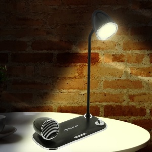 Încărcător wireless birou Tellur, 15W, Boxă Bluetooth 5W, Lampă de birou, Tellur Nostalgia, Negru - Img 3