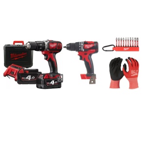 Kit Masina de gaurit si insurubat, M18 BPD-402C, 18V + Masina de gaurit 18V, 2 baterii, incarcator, geanta, accesorii