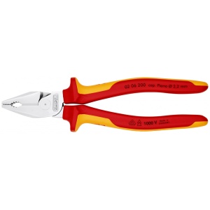 KNIPEX 02 06 200 Patenti Combi cu parghie mare izolate, cu manere multicomponent, testate VDE cromat 200 mm - Img 3