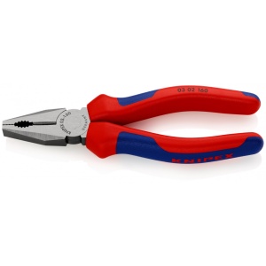 KNIPEX 03 02 160 Patent combinat cu manşoane multicomponent vopsit negru 160 mm