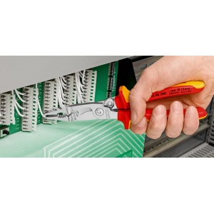 KNIPEX 13 82 200 T Cleşte pentru instalaţii pentru electricieni cu manşoane multicomponent, cu cârlig de fixare integrat pentru montarea unei siguranţe împotriva căderii vopsit negru 200 mm - Img 8