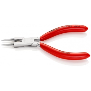 KNIPEX 19 03 130 Clește rotund cu tăiș (patent de îndoit pentru bijutieri) acoperite cu plastic cromat 130 mm - Img 2