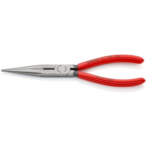 KNIPEX 26 11 200 Clește plat-rotund cu tăiș (patent cu cioc angular) acoperite cu plastic vopsit negru 200 mm