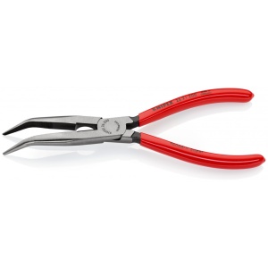 KNIPEX 26 21 200 Clește plat-rotund cu tăiș (patent cu cioc angular) acoperite cu plastic vopsit negru 200 mm - Img 2