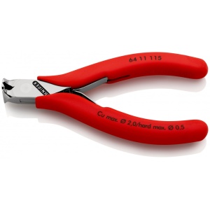 KNIPEX 64 11 115 Tăietor frontal pentru instalații electronice acoperite cu plastic 115 mm - Img 1