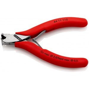 KNIPEX 64 11 115 Tăietor frontal pentru instalații electronice acoperite cu plastic 115 mm - Img 2