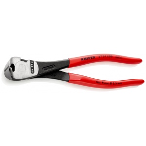 KNIPEX 67 01 200 Tăietor frontal de forță acoperite cu plastic vopsit negru 200 mm