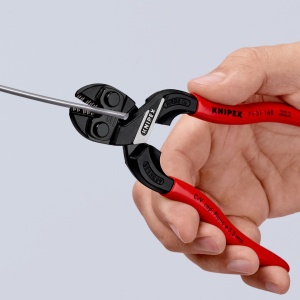 KNIPEX 71 31 160 CoBolt® S Tăietor compact pentru bolțuri cu degajare în muchia de tăiere acoperite cu plastic vopsit negru 160 mm - Img 4