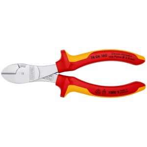 KNIPEX 74 06 160 Șfic de forță izolate, cu manere multicomponent, testate VDE cromat 160 mm - Img 3