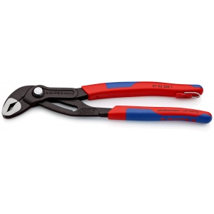 KNIPEX 87 02 250 T Cobra® Clește high tech pentru pompe de apă cu manşoane multicomponent, cu cârlig de fixare integrat pentru montarea unei siguranţe împotriva căderii bonderizat în culoarea gri 250 mm