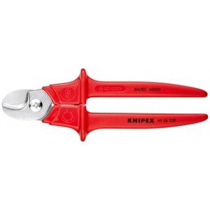 KNIPEX 95 06 230 Foarfece de tăiat cabluri mânere stropite cu material plastic izolat, stropit cu material plastic, testat VDE 230 mm - Img 3