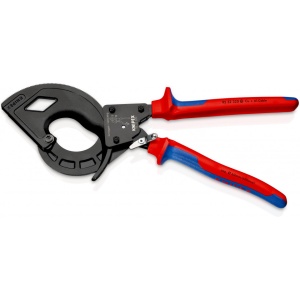 KNIPEX 95 32 320 Foarfeca pentru cabluri (principiul clichetului, 3 trepte) cu manşoane multicomponent vopsit negru 320 mm - Img 2