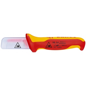 KNIPEX 98 54 Cuțit de tăiat cabluri mâner izolator multicomponent, testat de VDE 190 mm - Img 2